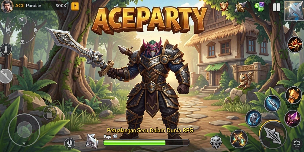Gameplay mendebarkan di dunia fantasi ACEPARTY.