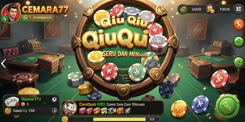 Tampilan gameplay QiuQiu yang dinamis dan menarik.