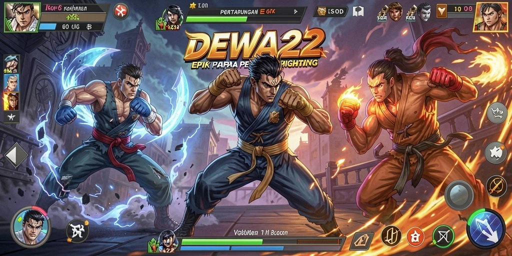 Screenshot DEWA22 menampilkan aksi pertarungan yang mendebarkan.