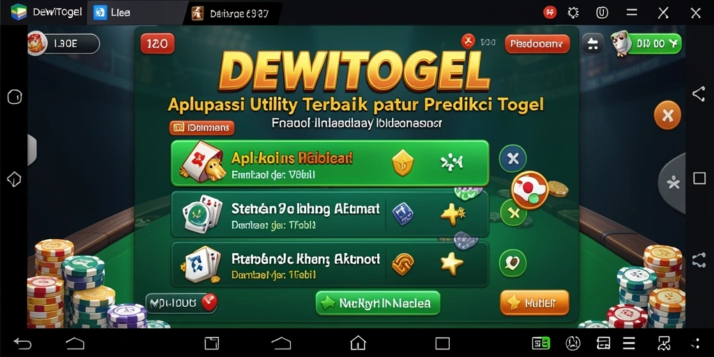 Tampilan antarmuka aplikasi DEWITOGEL yang ramah pengguna.