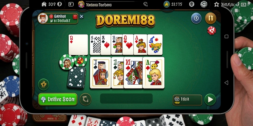 Tampilan gameplay DOREMI88 dengan aksi seru domino.