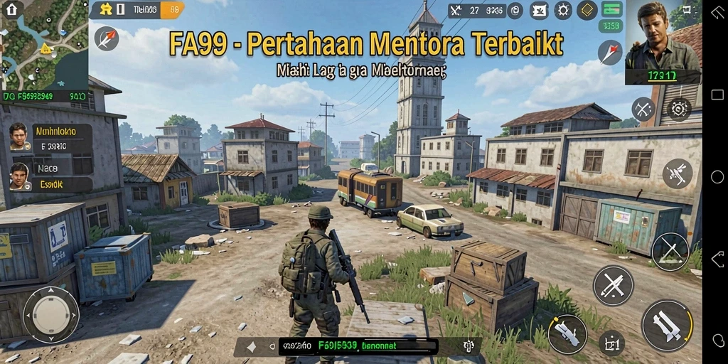 Tampilan gameplay FA99 yang menegangkan dalam pertahanan menara.