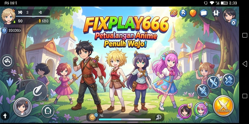Tampilan menakjubkan dari gameplay <strong>FIXPLAY666</strong> dengan karakter anime yang ikonik.