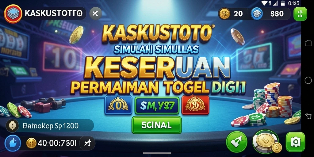 Tampilan gameplay KASKUSTOTO yang penuh warna dan interaktif.