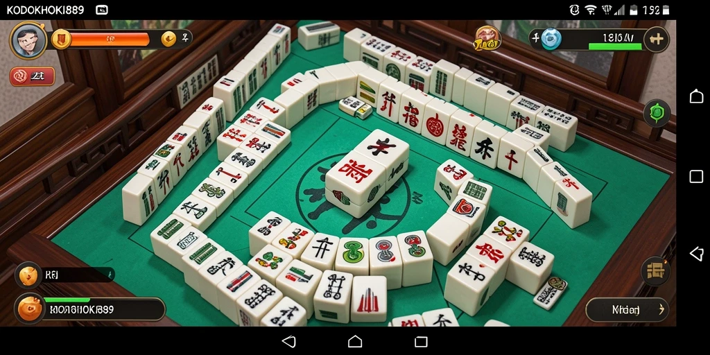 Screenshot gameplay KODOKHOKI889 menampilkan aksi permainan Mahjong yang menarik.