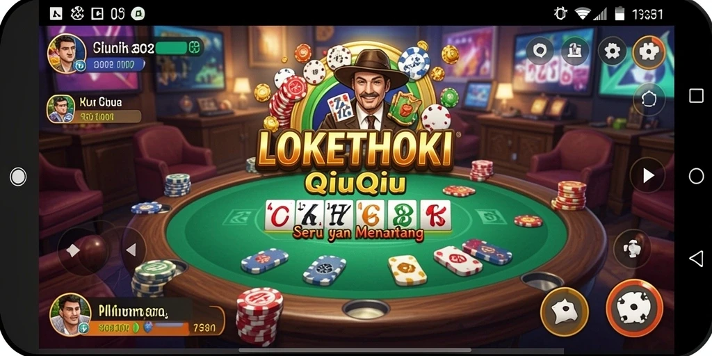 Tampilan gameplay seru di LOKETHOKI yang menampilkan QiuQiu.