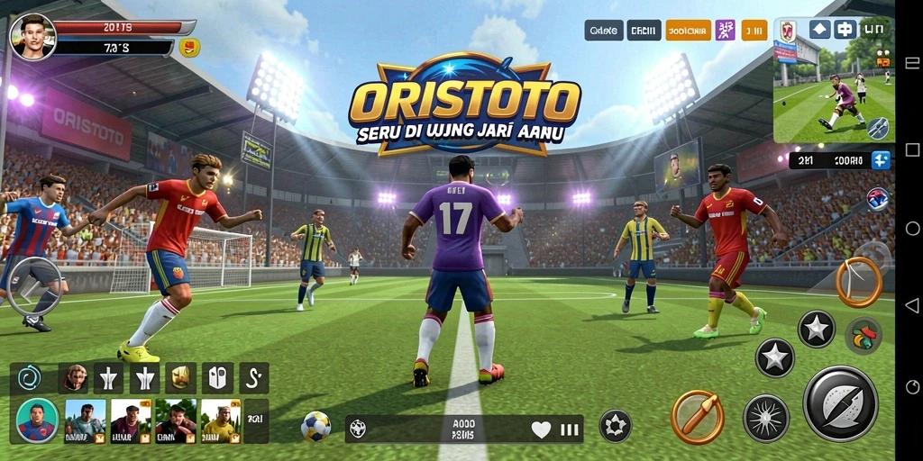 Screenshot gameplay ORISTOTO menampilkan aksi seru di lapangan.