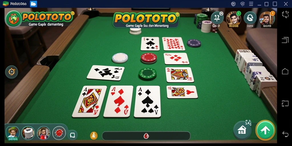 Tampilan gameplay seru permainan Gaple POLOTOTO.