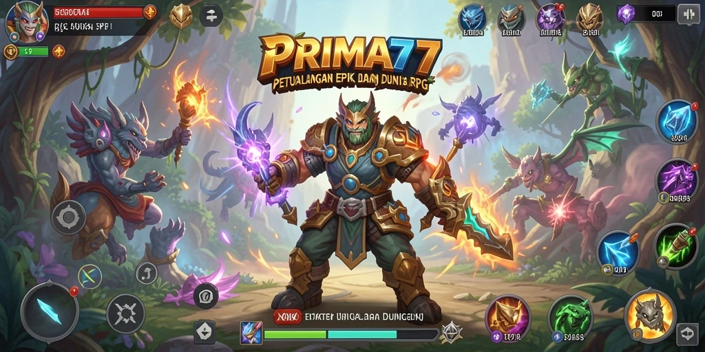 Tangkapan layar PRIMA77 menampilkan aksi seru dalam pertempuran RPG.