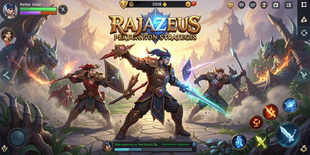 Tampilan gameplay RAJAZEUS yang memukau dan dinamis.