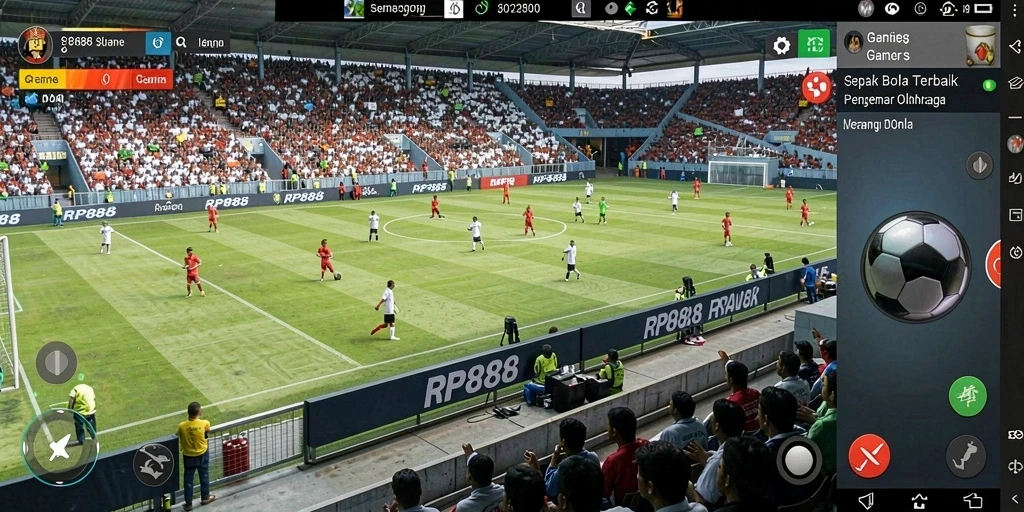 Tampilan permainan menyerupai pengalaman langsung di lapangan sepak bola.