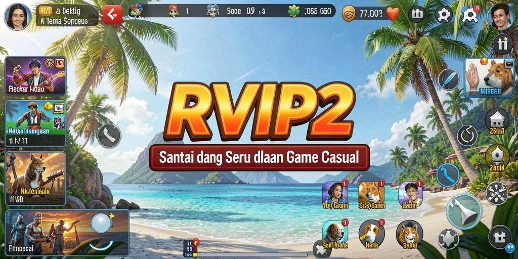 Tampilan gameplay RVIP2 yang ceria dan menarik.