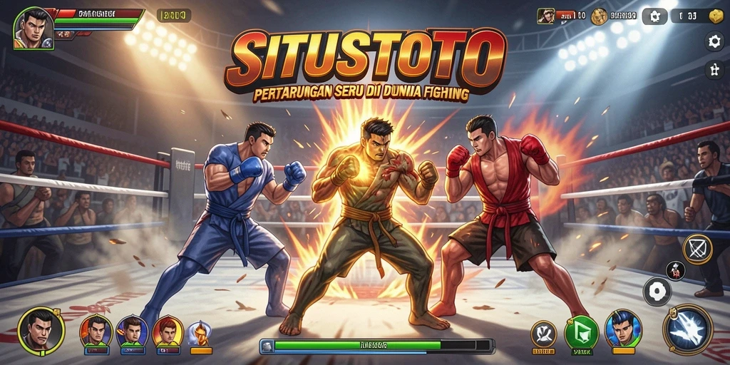 Screenshot gameplay SITUSTOTO menampilkan pertarungan yang intens dan karakter yang dinamis.