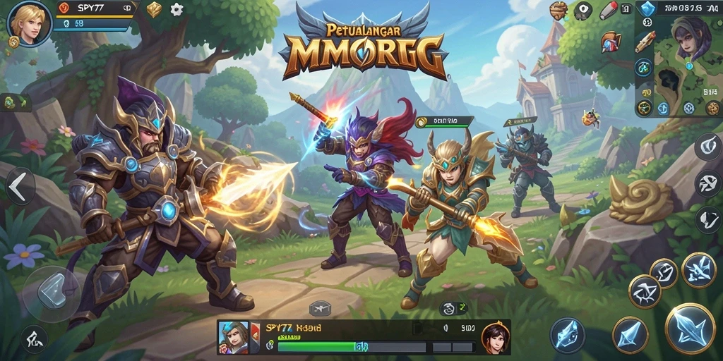 Screenshot SPY77 yang menampilkan aksi seru dalam petualangan MMORPG.