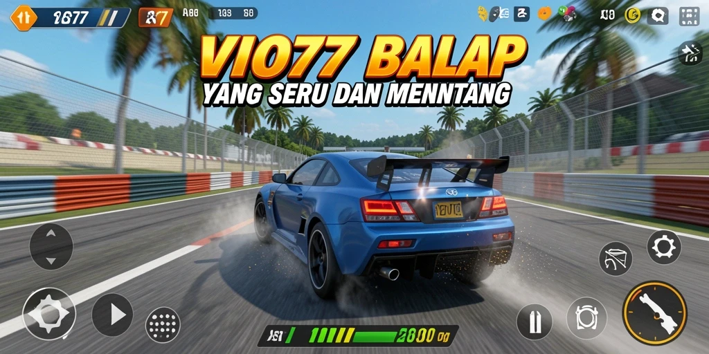 Screenshot dari gameplay VIO77 yang menggambarkan balapan seru dan menegangkan.